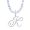 Cursive Initial Bling Necklace